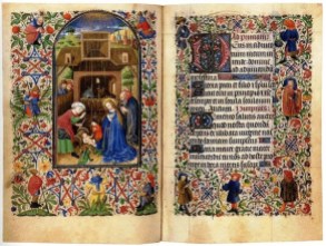 Ett vackert medeltida illuminerat manuskript.